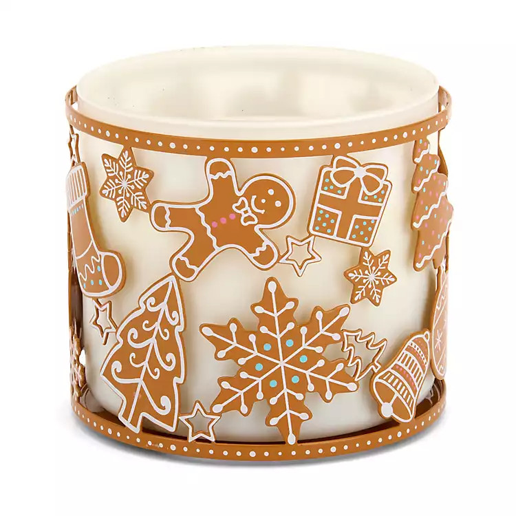 Gold Gingerbread Cookies 3-Wick Jar Candle Holder | Kirklands Home | Kirklands