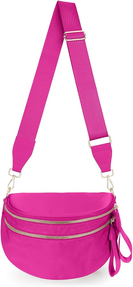 Lushandy Bum Bags for Women, Checkered Crossbody Bag Nylon Crossbody Purse Lightweight Fanny Pack... | Amazon (US)