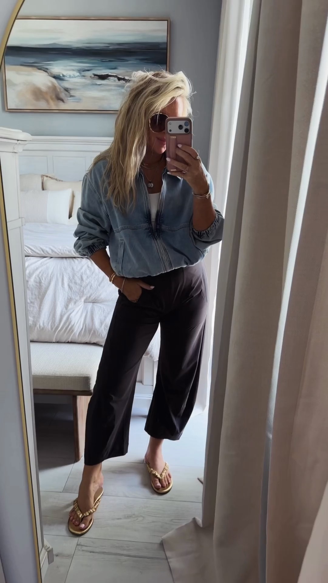 Travel OOTD in these work friendly pants! Size up and lots of colors + lengths and they will NOT wrinkle! They’re gorg & so comfy on! ✈️🩵

#LTKWorkwear #LTKootd #LTKTravel