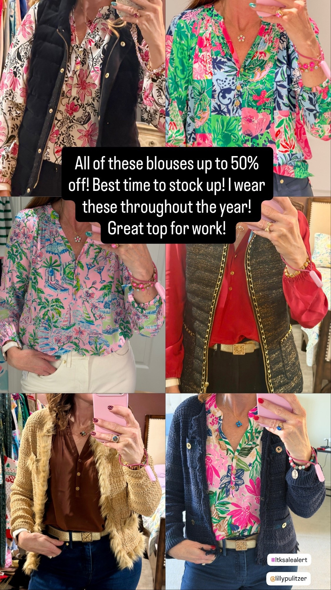 Work Clothing

Blouses I wear on repeat—now up to 50% off 🙌

These are some of my go-to tops for work and everyday. Easy to style, lightweight, and great year-round staples.

If you’ve been thinking about grabbing one, now is the time to stock up 💕

Linking all of my favorites here 🤍

work blouses women
lilly pulitzer tops
business casual outfit women
work outfit ideas
colorful blouses
preppy work style
women over 40 work style
blouse outfit ideas
sale fashion finds

#workwearstyle #businesscasual #workoutfits
#lillypulitzer #preppystyle #colorfulstyle
#ltkstyle #ltkworkwear #ltksalealert
#styleover40 #over40style #outfitinspo



#LTKWorkwear #LTKSaleAlert #LTKOver40