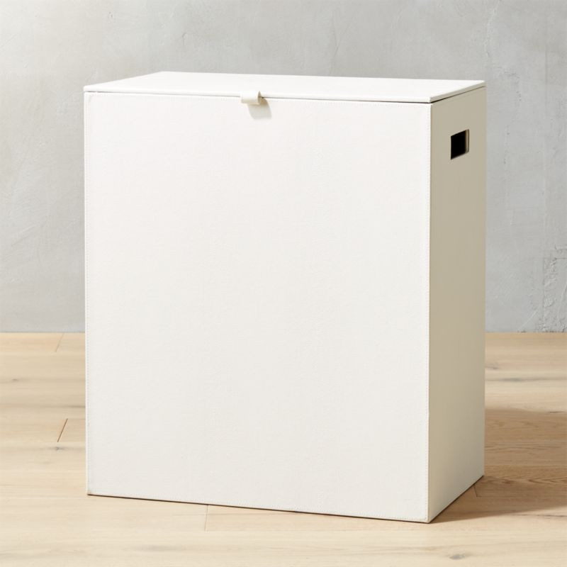 Shagreen Ivory Laundry Hamper + Reviews | CB2 | CB2