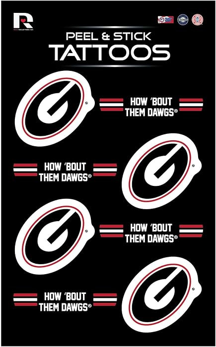 NCAA Vertical Tattoo Peel & Stick Temporary Tattoos - Eye Black - Game Day Approved! | Amazon (US)