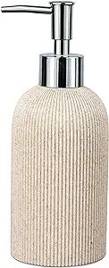 Lunestella Premium Beige Hand Soap Dispenser Bathroom and Kitchen with Silver Press Pump, Lotion,... | Amazon (US)