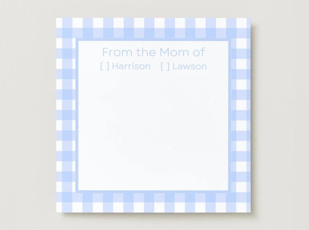 Mom Notepad L Personalized Notepad L Mom of Blue Gingham Notepad L Back to School - Etsy | Etsy (US)