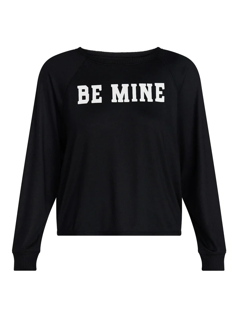 Joyspun Women's Cozy Lounge Collection Hacci Knit Long Sleeve Sleep Top, Sizes XS-3X | Walmart (US)