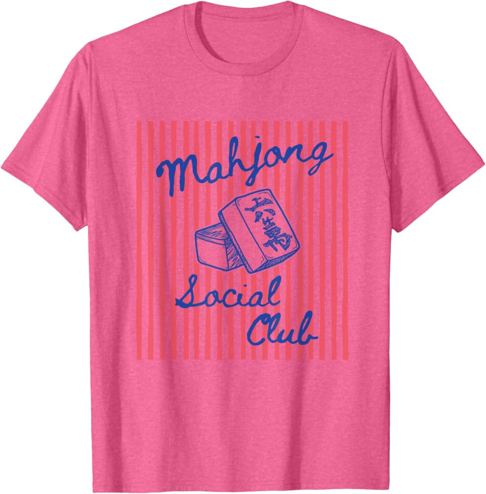 Mahjong Social Club Funny Mahjong Player Group Mahj Lover T-Shirt | Amazon (US)
