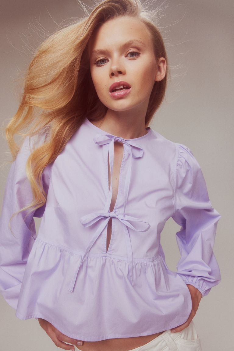 Tie-detail peplum top | H&M (UK, MY, IN, SG, PH, TW, HK)