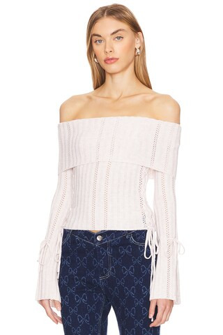 LOBA Paulet Off The Shoulder Sweater in Ivory from Revolve.com | Revolve Clothing (Global)