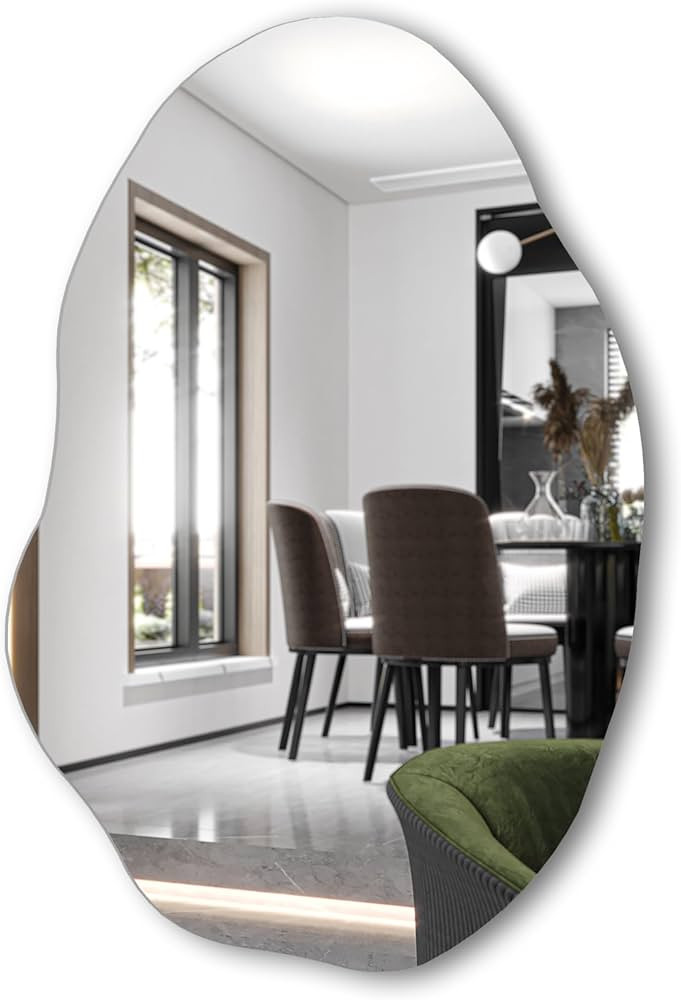 Espelho Decorativo Orgânico Lapidado 90x60 Moderno - com suporte para fixação | Amazon (BR)