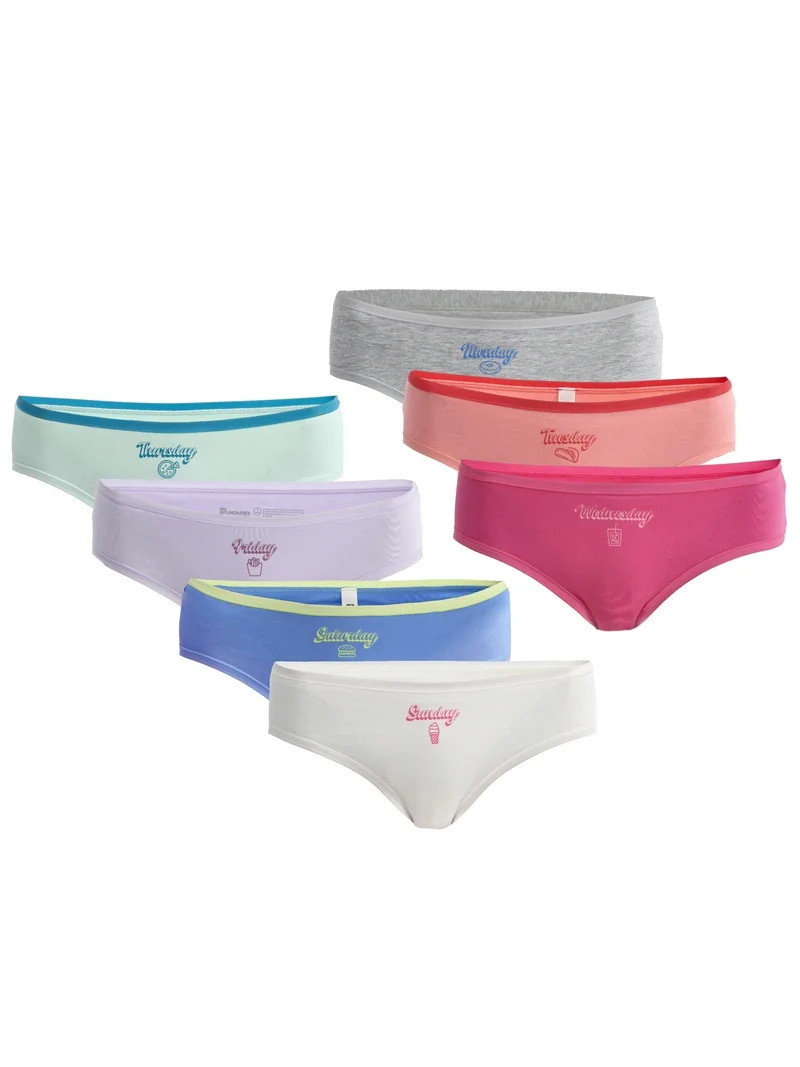No Boundaries Cotton Hipster Panties, Days of the Week - 7 Pack, Women\u2019s and Women\u2019s Pl... | Walmart (US)