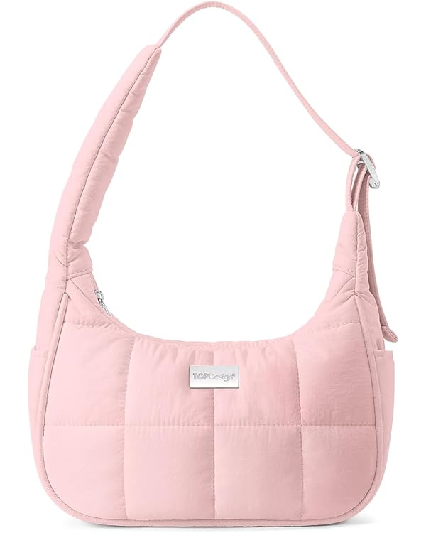 TOPDesign Quilted Puffer Shoulder Bag for Women, Trendy Lightweight Hobo Crescent Bag with Adjust... | Amazon (US)