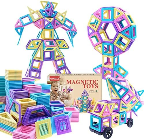 100Pcs Magnetic Blocks, Magnet Toys for 3 4 5 6 7 Year Old Boys Girls, Magnetic Tiles, Learning Educ | Amazon (US)