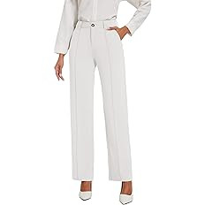 Womens Dress Pants Stretchy Business Casual Work Pants Straight Leg Slacks for Office | Amazon (US)