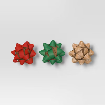 3ct Paper Christmas Decorative Bow Red/Green/Brown - Wondershop™ | Target