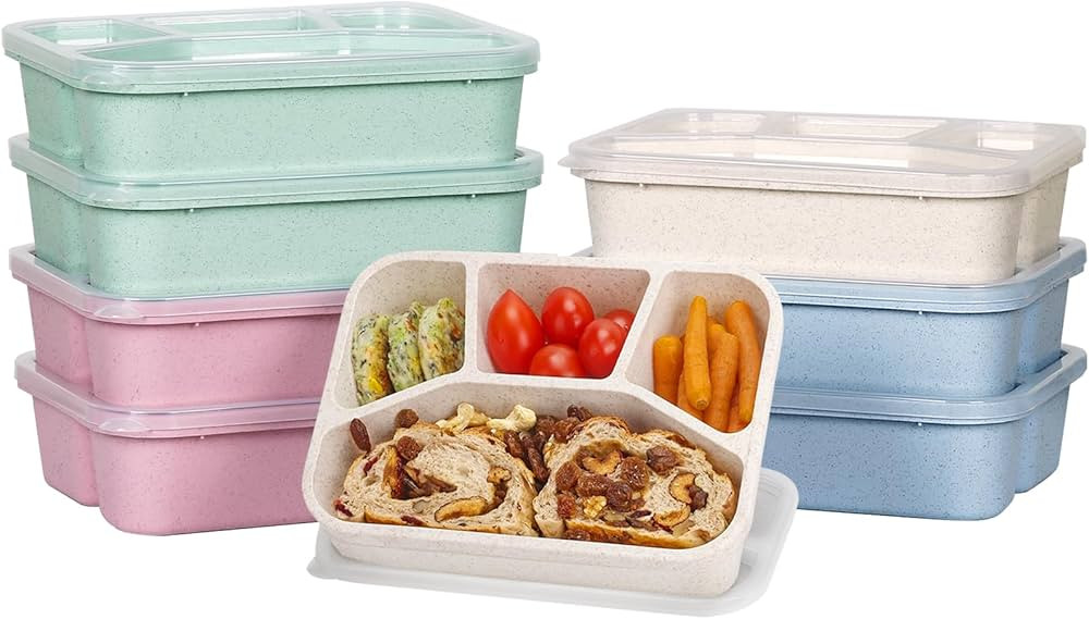 Shopwithgreen Reusable 8-Pack 4-Compartment Bento Lunch Boxes | Amazon (CA)