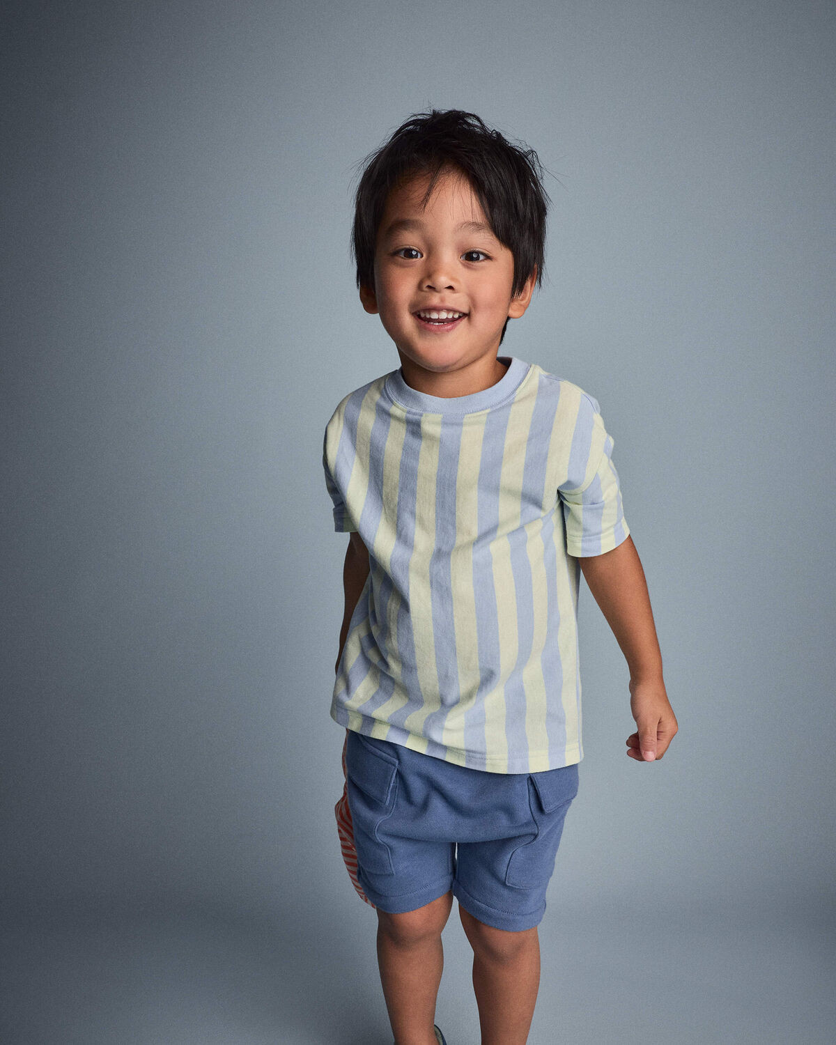 Toddler Boy Relaxed Tee in Stripes - Blue/Yellow | Carter's Inc