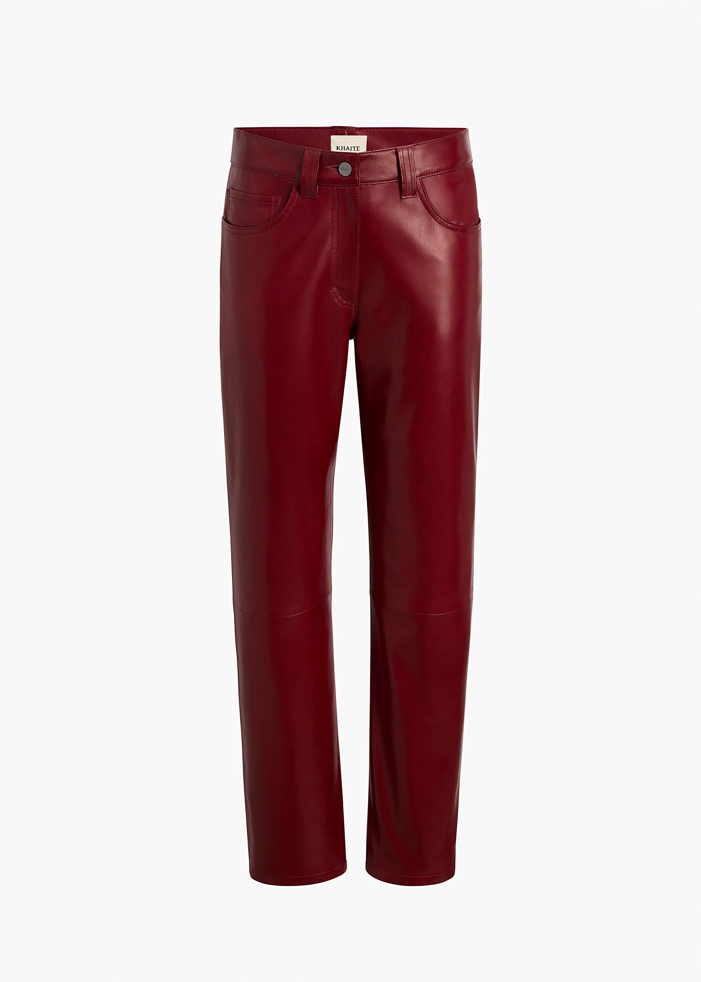 KHAITE - Callum Pant In Garnet Leather | Khaite