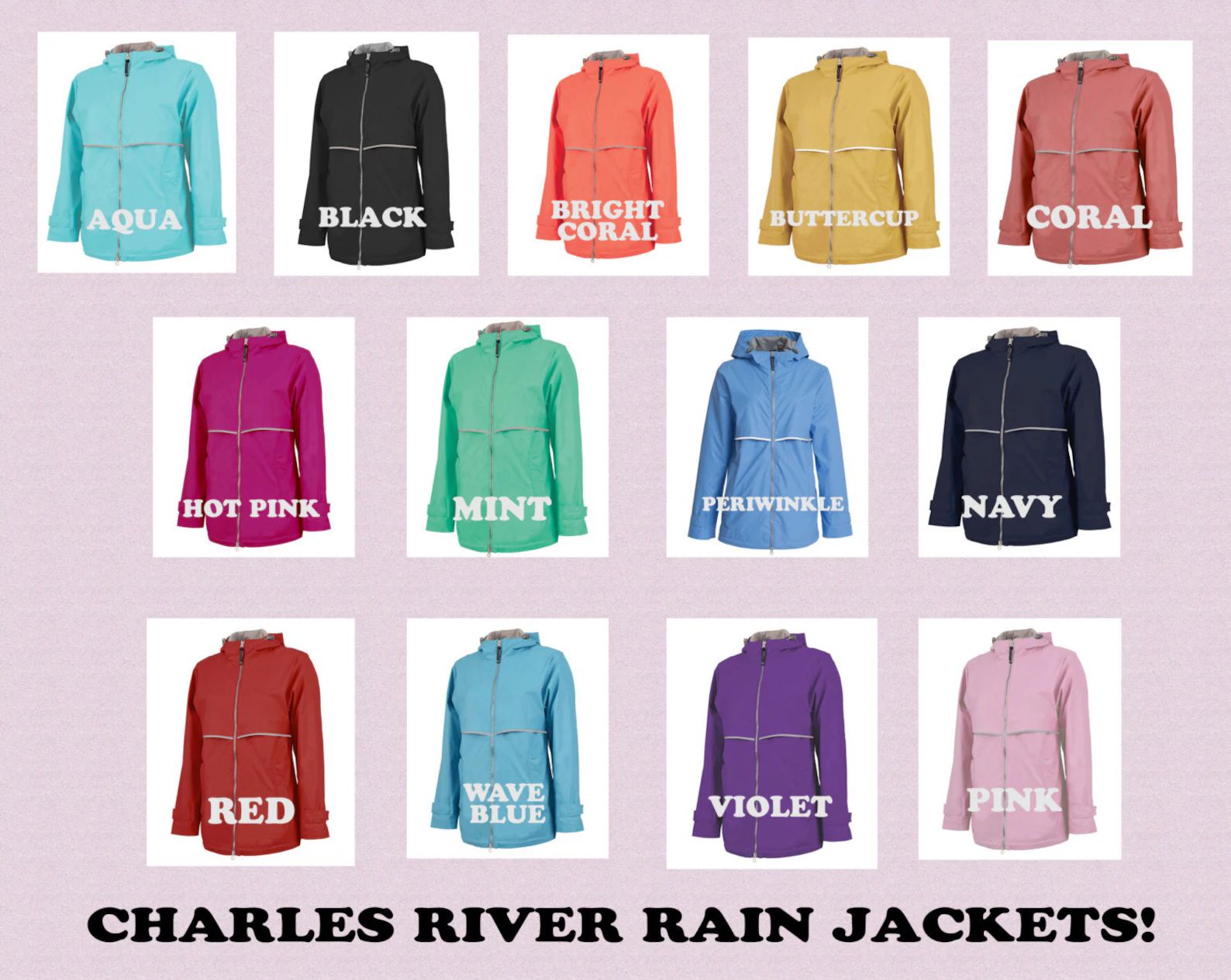 Monogrammed Charles River Rain Jacket - Monogrammed Rain Coat - Monogrammed Rain Jacket - Monogra... | Etsy (US)