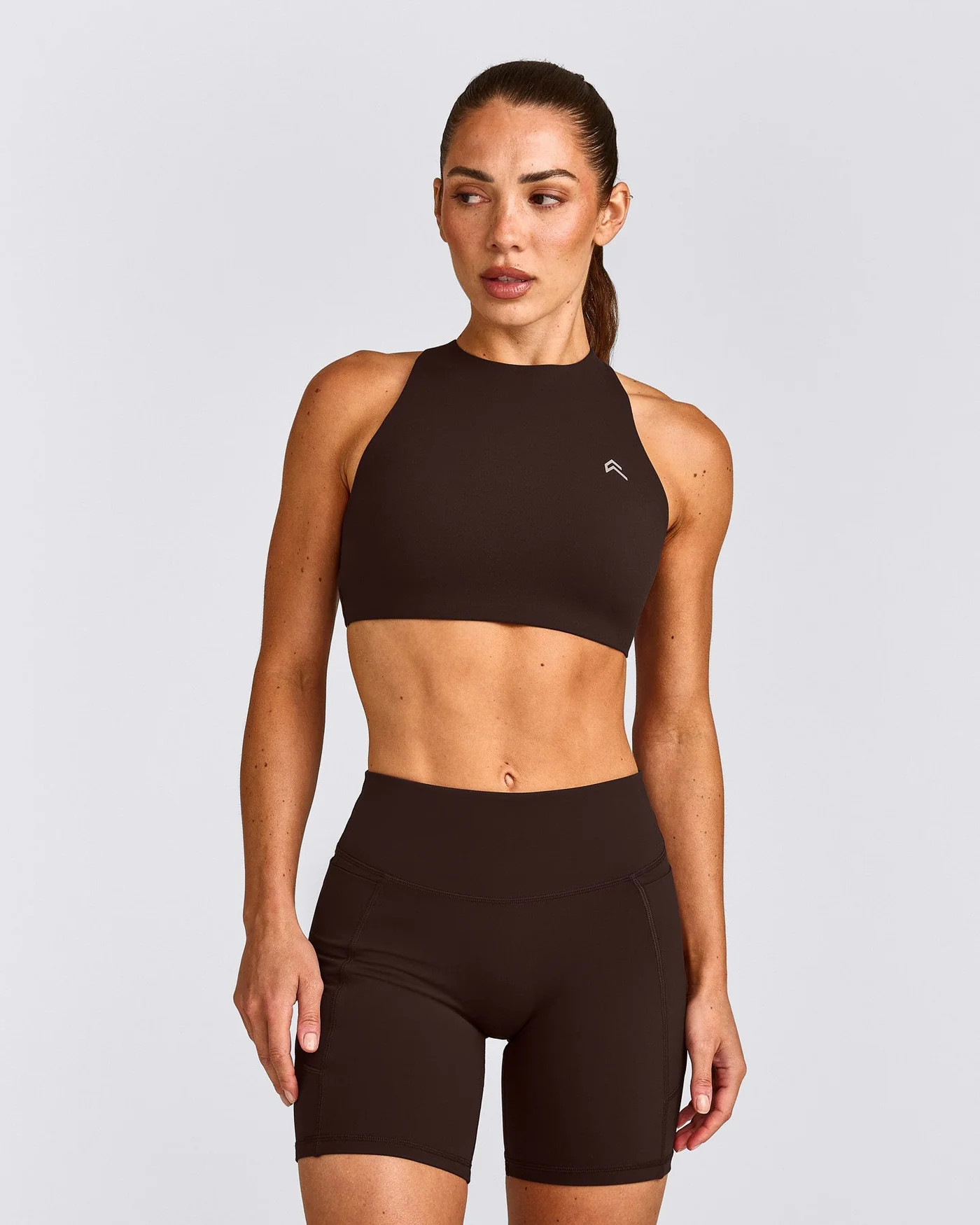 EasyLift\u2122 High Neck Sports Bra 
 70% Cocoa | Oner Active (UK / US)