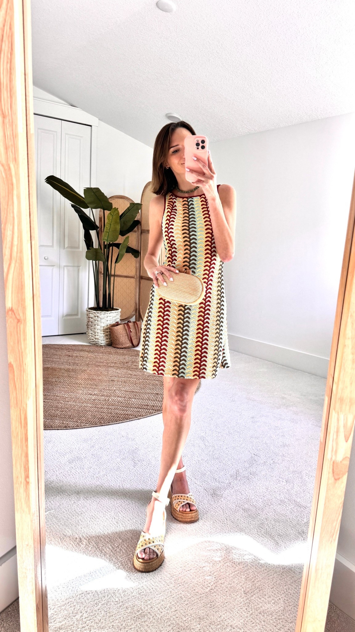 Crochet knit multi-color mini dress UNDER $40☀️ Bonus: It is lined so need for a slip! I shopped a size XS for my next vacay and it fits true to size. 

#LTKTravel #LTKPetite #LTKootd