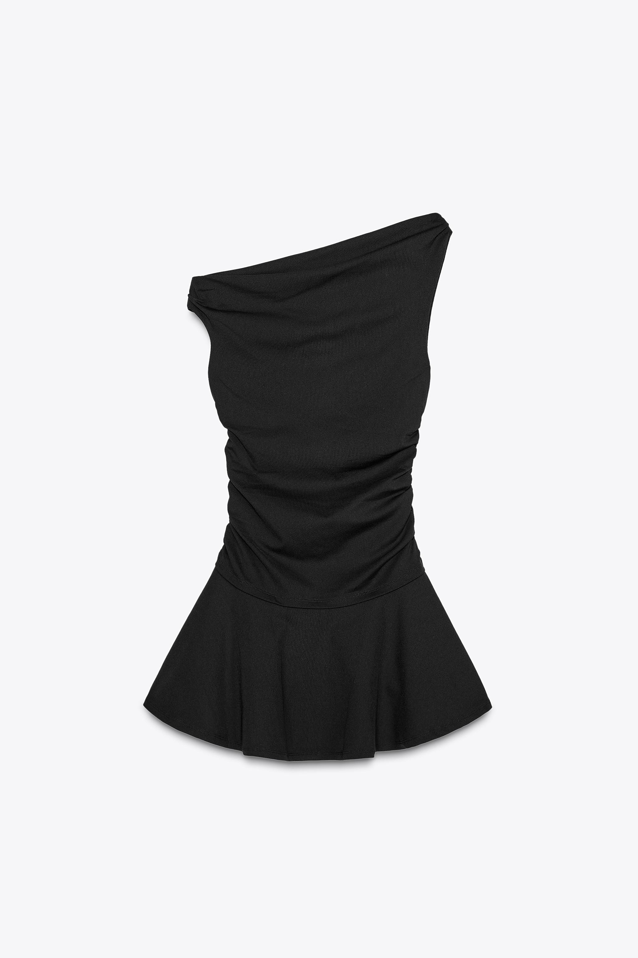 TEXTURED DRESS WITH GATHERED DETAIL | Zara UK
