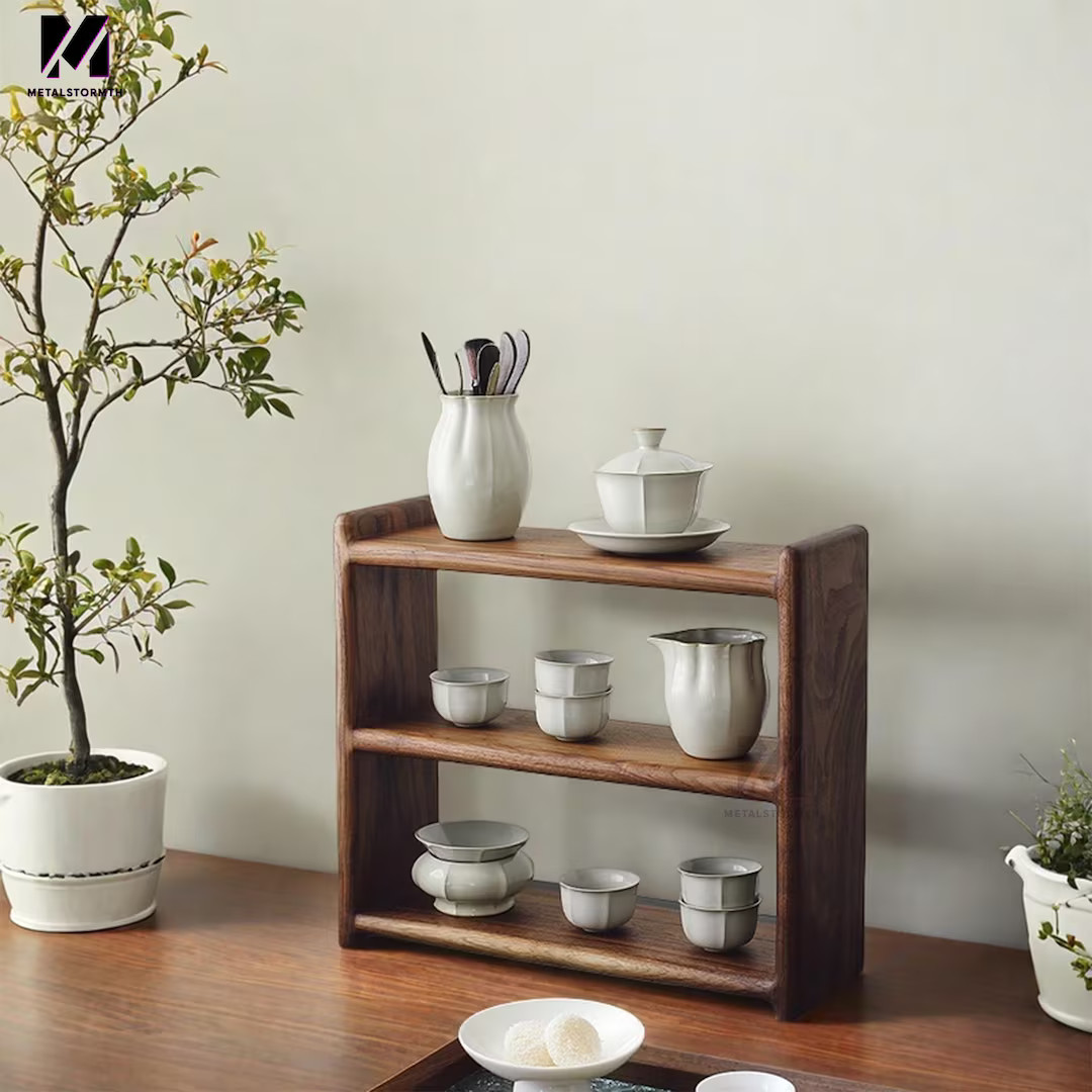 Exquisite Solid Walnut Wood Shelf,cubby Kitchen Shelf,coffee Bar,desktop Coffee Tea Mug Cup Stora... | Etsy (US)