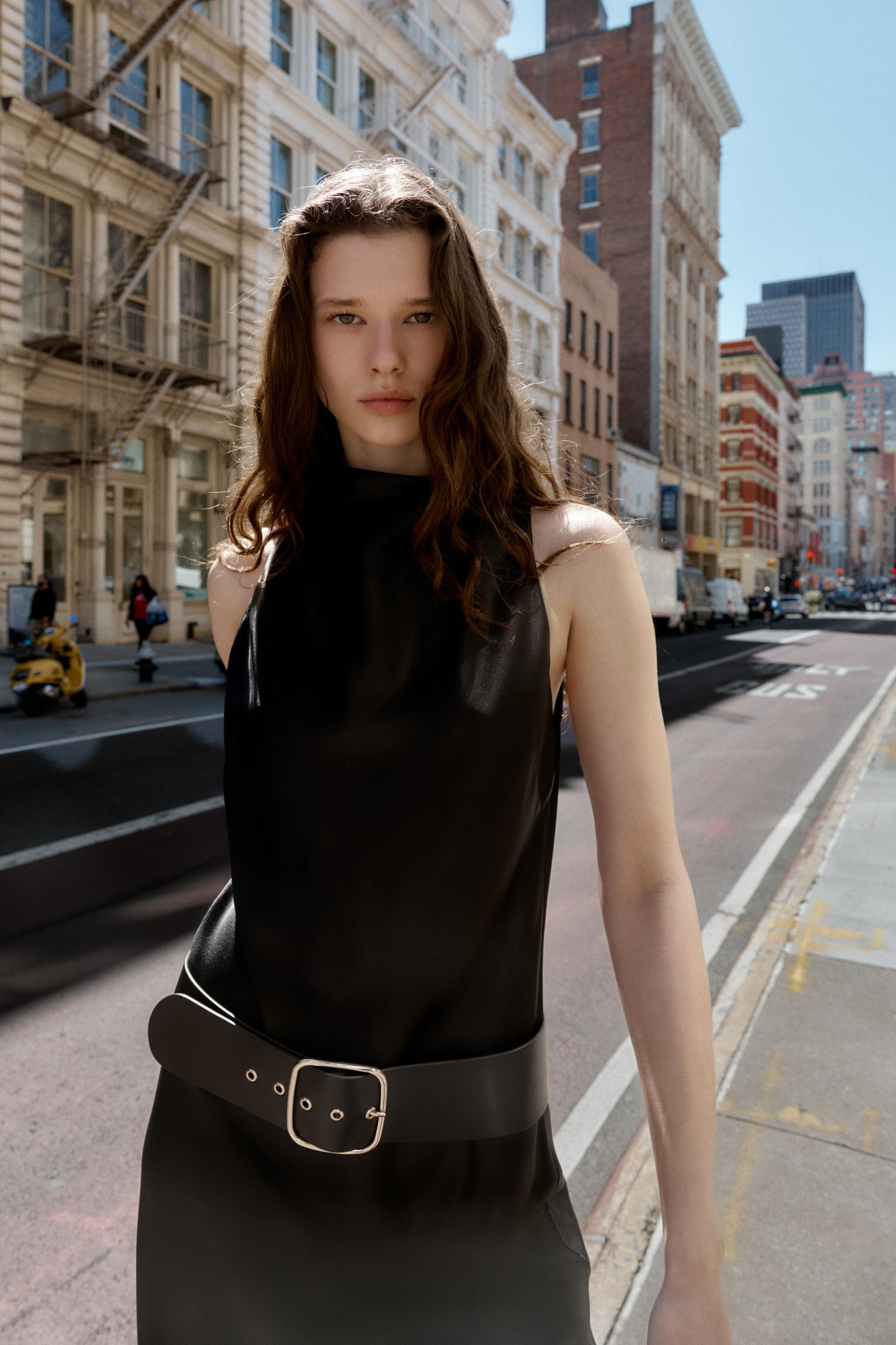 BELTED SATIN MIDI DRESS | Zara US