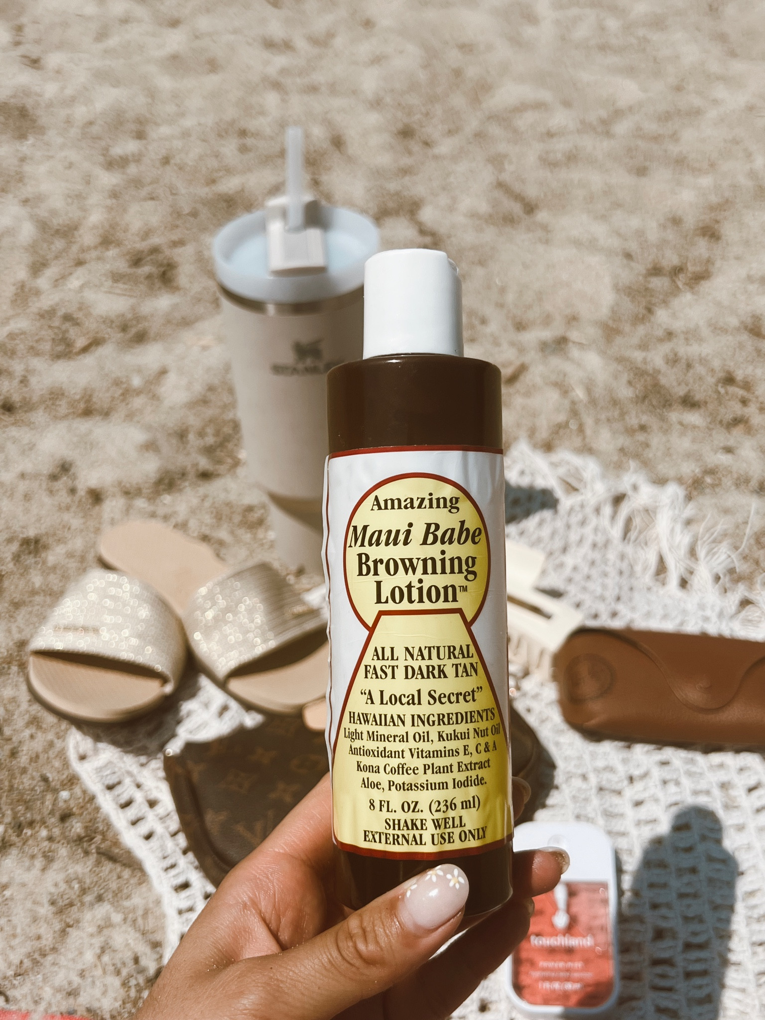 This tanning lotion is to die for! It’s honestly a hidden gem that nobody talks about. It’s a browning lotion for a fast natural tan. 

Tanning lotion, tanning secret, self tan, havaianas, Stanley tumblr, Stanley cup, trending items, touch land hand sanitizer, viral tik tok hand sanitizer, purell, bag items, beach items, claw clip, travel necessities, summer, cruise

#LTKtravel #LTKSeasonal #LTKstyletip