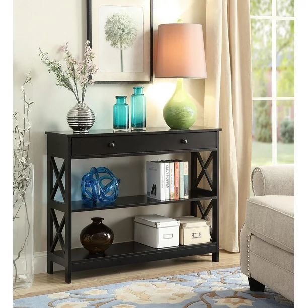 Convenience Concepts Oxford 1-Drawer Console Table, Black | Walmart (US)