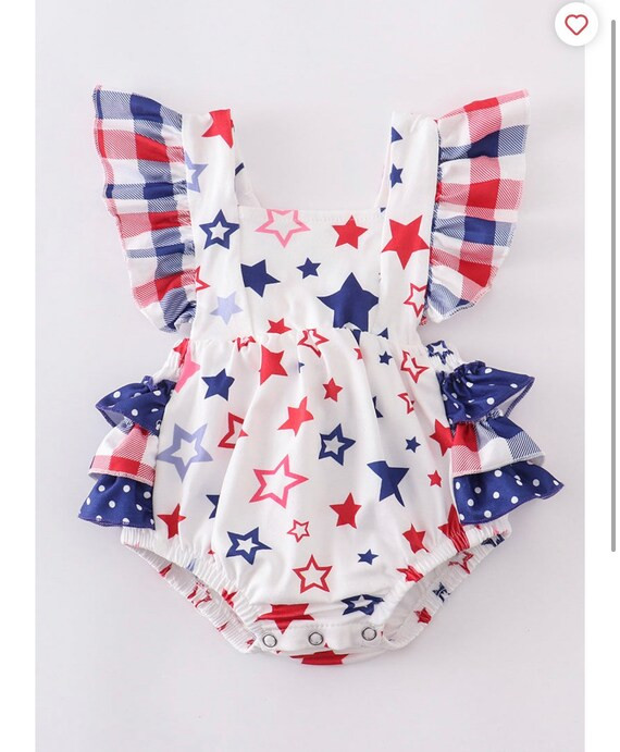 Patriotic Ruffle Outfit With Matching Bow | Etsy | Etsy (US)