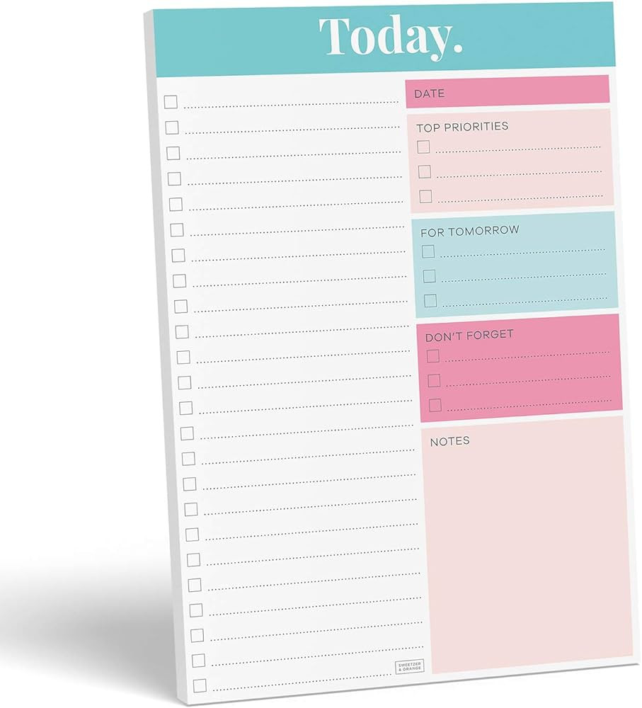 Sweetzer & Orange Undated Daily Work Planner 2023, To Do List Academic Notepad. 7x10” Day Note ... | Amazon (US)