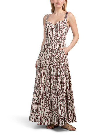 Linen Blend Anya Sleeveless Maxi Dress With Panels | TJ Maxx