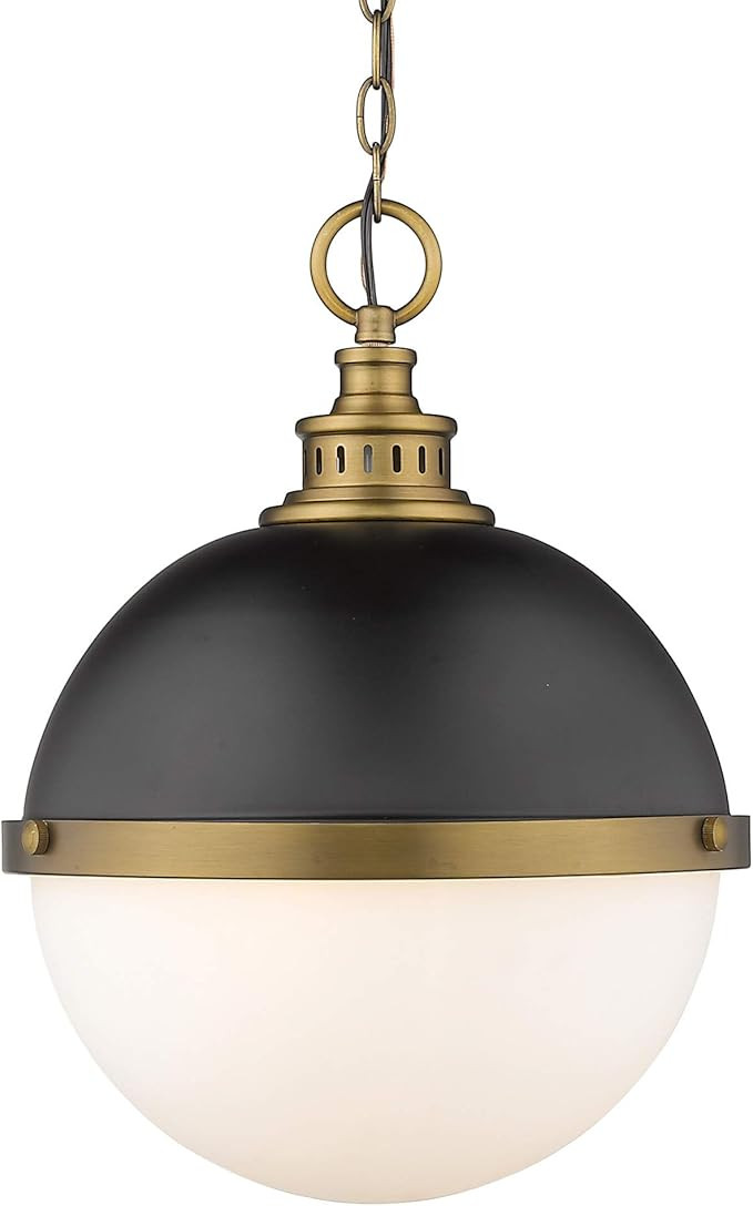 Z-Lite 619P14-MB-FB 2 Light Pendant, Matte Black + Factory Bronze, 18.75x14.75x14.75 | Amazon (US)