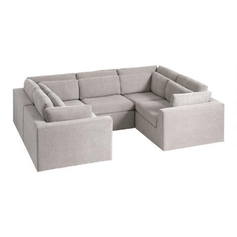 Emmett Gray 5 Piece U Shaped Modular Sectional Sofa | World Market