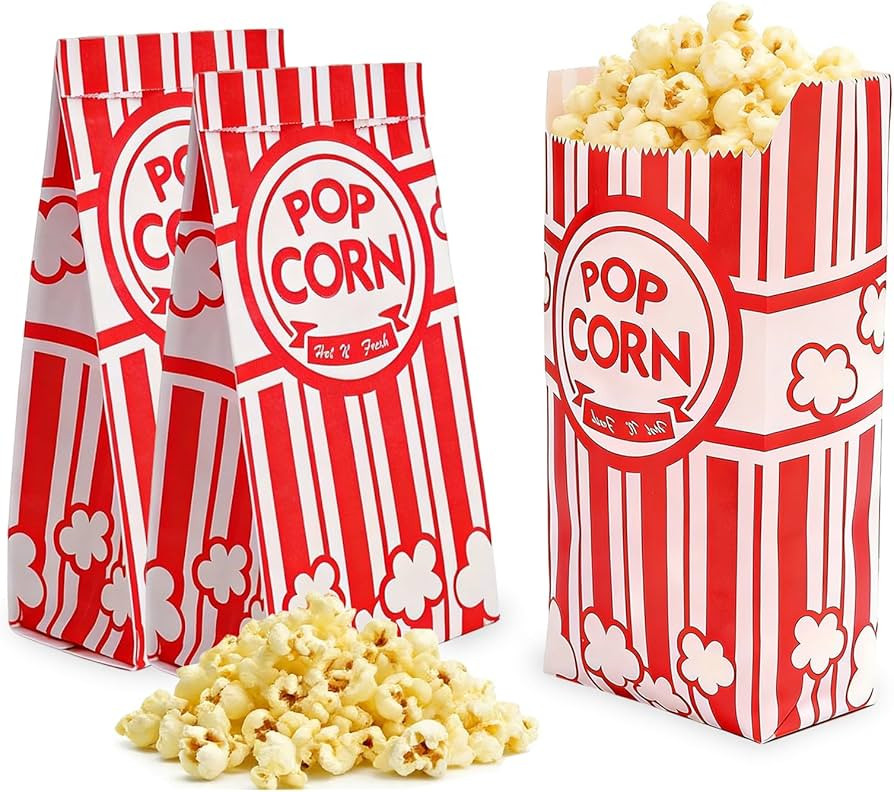 Homrelaxy 110 Pcs Paper Popcorn Bags, 1 oz Popcorn Bags Individual Servings, Bulk Pop Corn Sleeve... | Amazon (US)