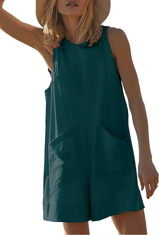 IMCTAH Womens Casual Rompers Overalls Shorts Summer Sleeveless jumpsuits for women casual shorts ... | Amazon (US)