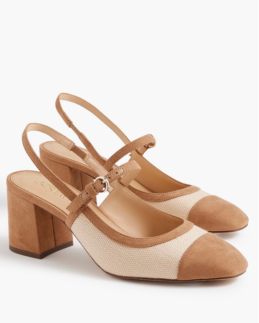 Woven slingbacks heels 