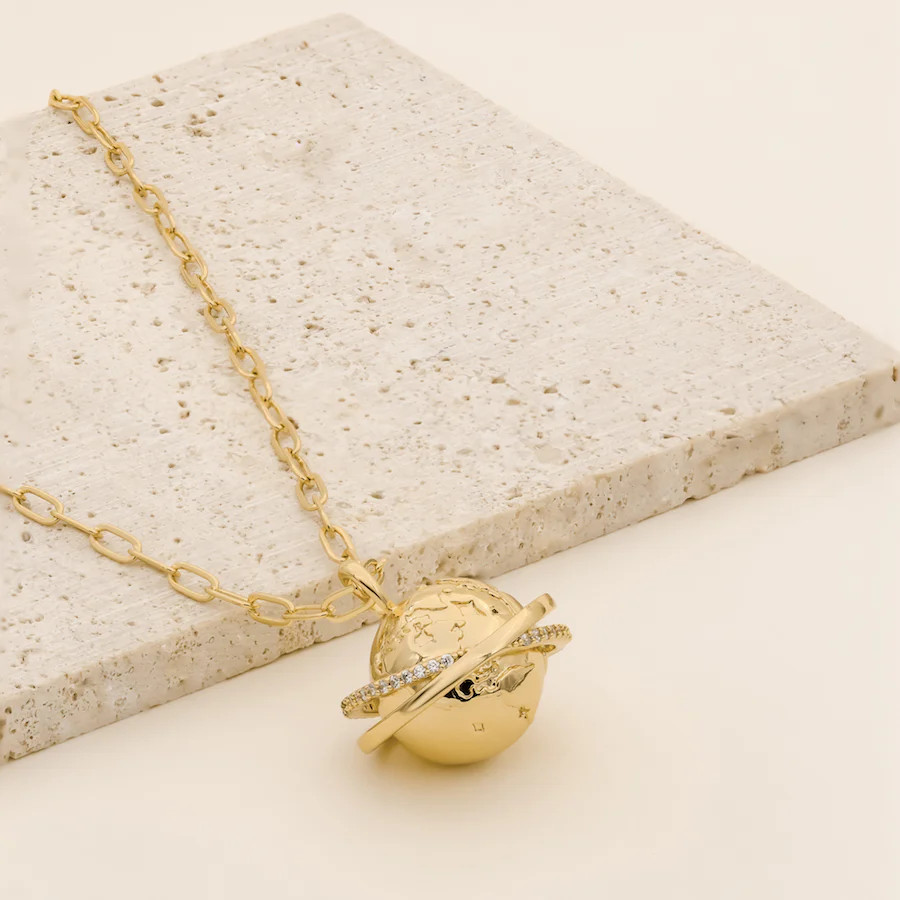 Our Planet Gold Necklace | Wanderlust + Co