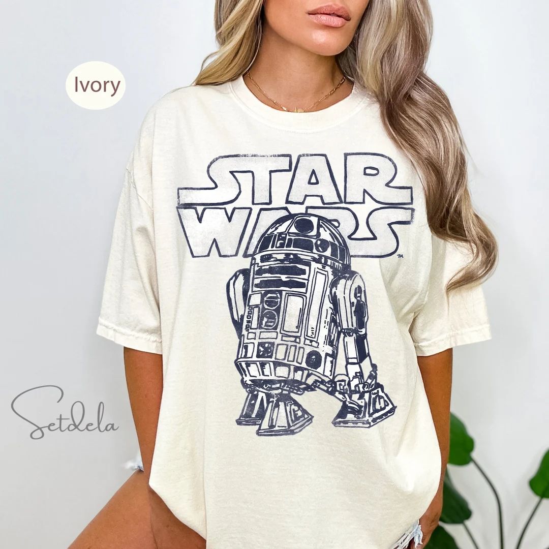 Star Wars R2-D2 Vintage Shirt, Disney Star Wars Comfort Colors Shirt, Star Wars Shirt, Retro Star... | Etsy (US)