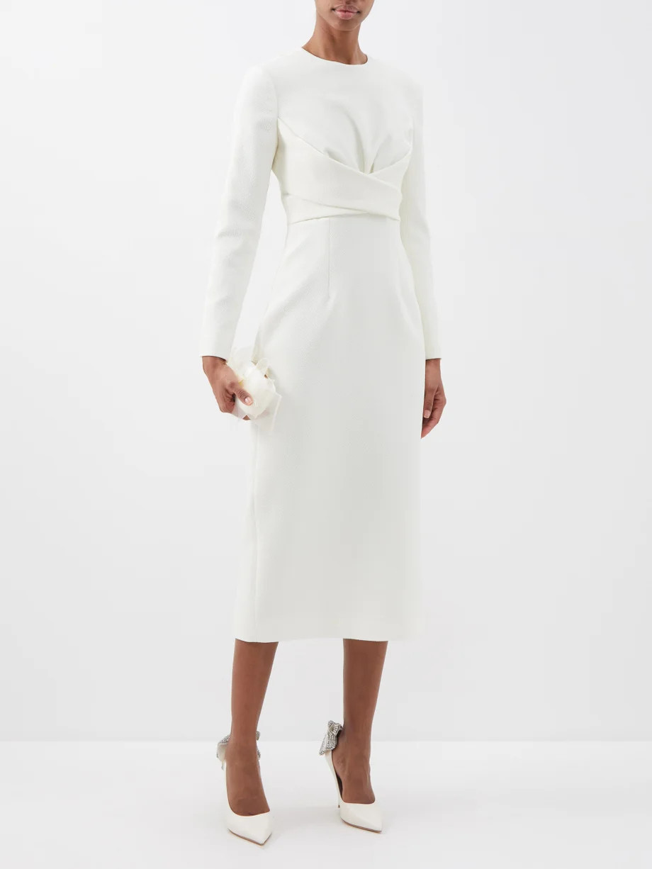 Emmett crossover-panel crepe midi dress | Emilia Wickstead | Matches (US)