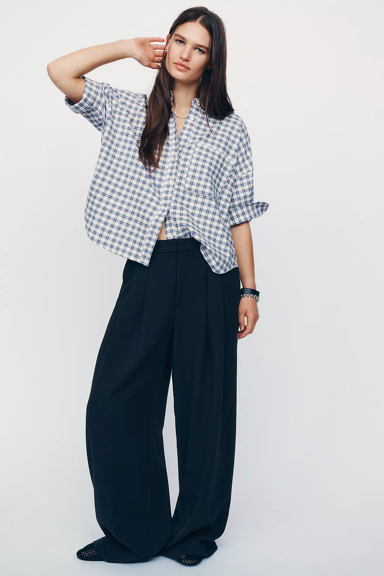 Avery Wide-Leg Pleated Trousers by Maeve Pants | Anthropologie (US)