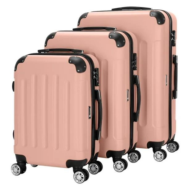 UBesGoo 3 Pieces Travel Spinner Luggage Set Bag ABS Trolley Spinner Carry On Suitcase | Walmart (US)