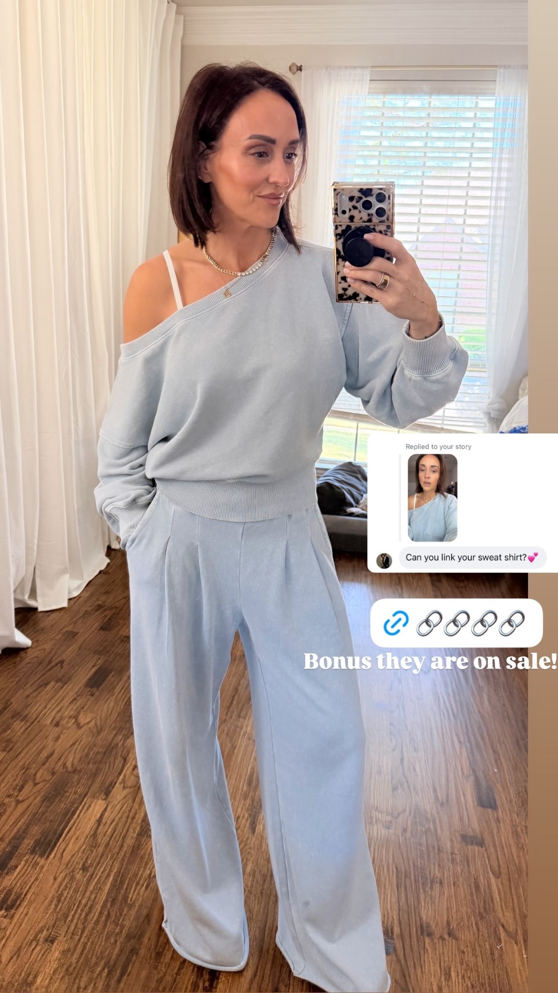 Xs pants, S top
Bonus they are on sale!
Code: insder10 for Melinda Maria jewelry 