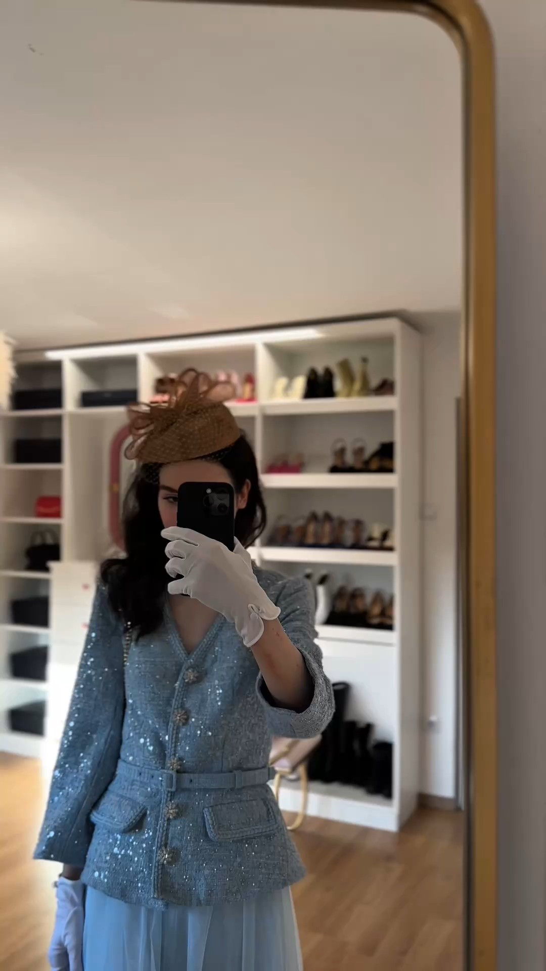 Airy blue, pastel blue morning dress for a spring church wedding, spring wedding guest outfit for a church wedding, formal wedding guest outfit with a tulle skirt, tweed jacket and midi skirt, tweed jacket with a midi skirt, midi rule skirt, pastel blue, cotton gloves, fascinator, kitten heels, daytime formal outfit, old money wedding, spring old money outfit, spring fascinator, spring wedding hat

#LTKParties #LTKWatchNow #LTKWedding