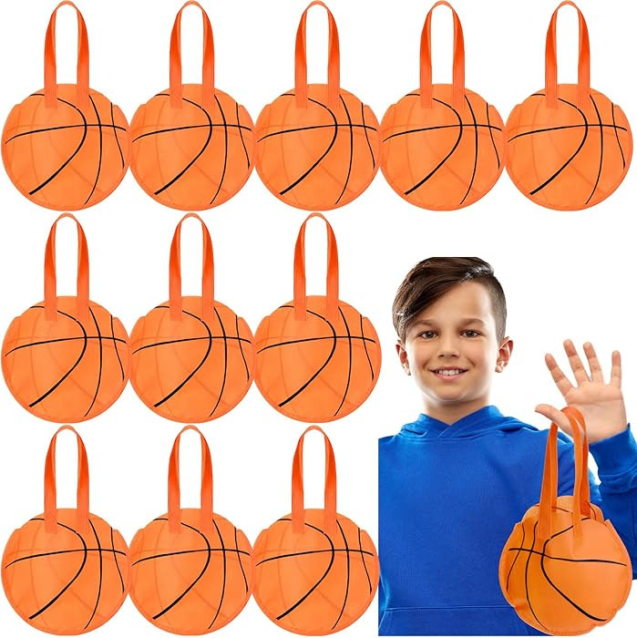 Yinder 12 Pieces Basketball Snack Bags Basketball Treat Goodie Team Gift Bags Bulk Non Woven for ... | Amazon (US)