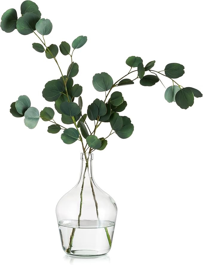 Large Glass Vase Glasseam, 10in Tall Clear Floor Vase Set, Big Farmhouse Pampas Grass Vases for C... | Amazon (US)