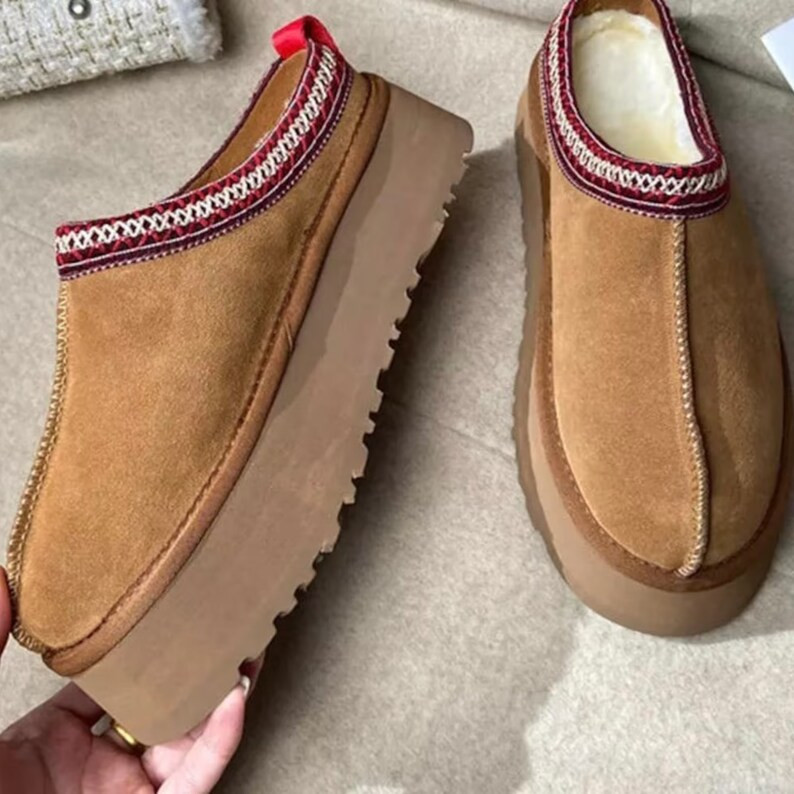 Adults Vegan Designer Tazz Slippers Brown Warm Platform Fur - Etsy Canada | Etsy (CAD)