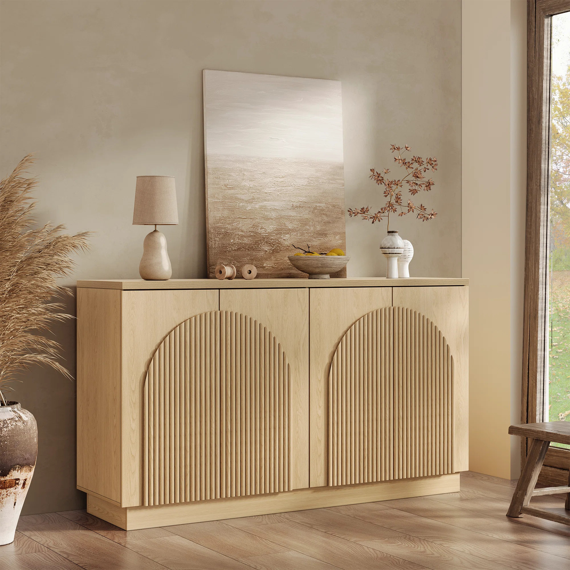 Designer 55'' Curved Three-dimensional Texture Sideboard | Wayfair North America