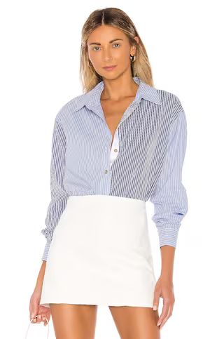 L'Academie The Blaise Top in Blue & White from Revolve.com | Revolve Clothing (Global)