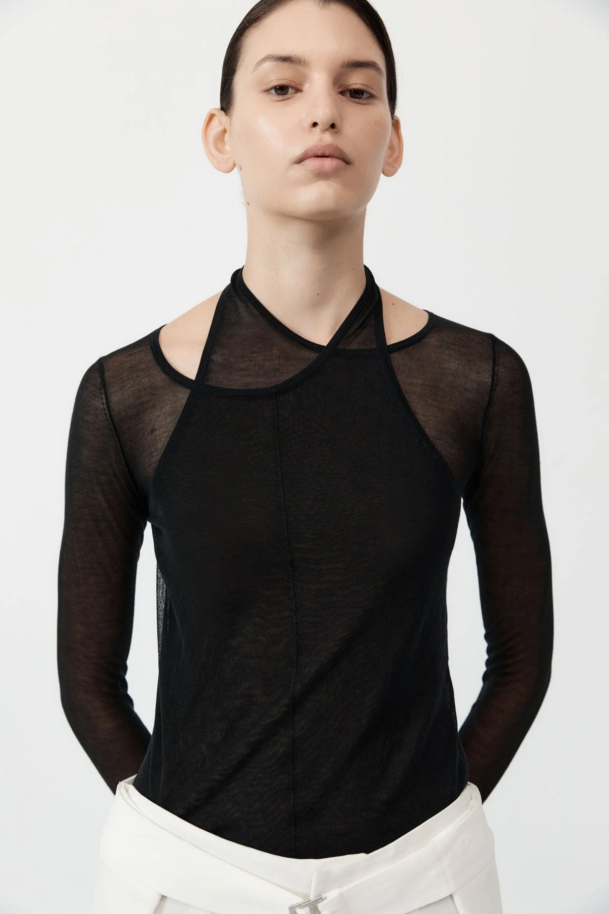 Semi Sheer Loop Top - Black | St. Agni (US, UK, EU)